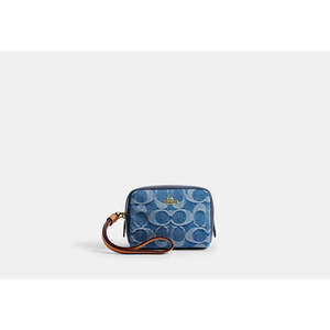 Coach Cosmetics Pouch Wristlet In Signature Denim- Last one!